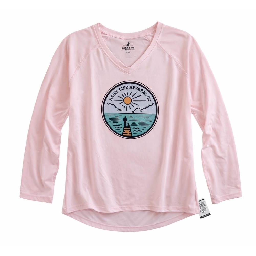 Bark Life Women's Pink Long Sleeve Graphic Tee